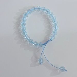 Light Blue Quartz Crystal Bead Bracelet